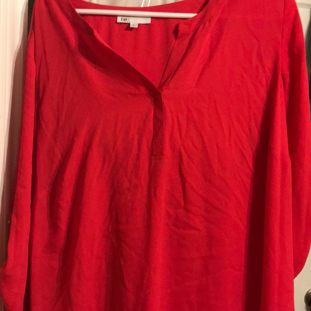 Red flowing shirt